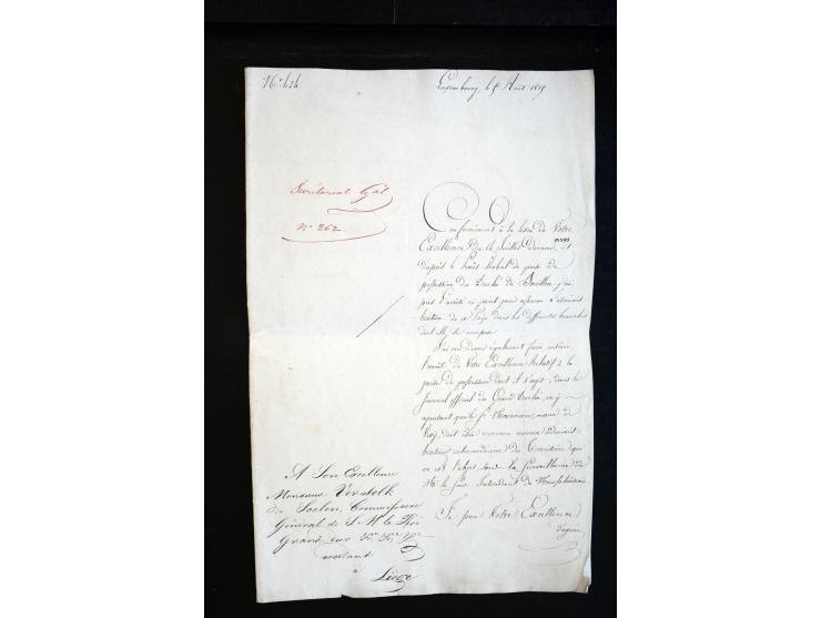 1750/1850 (ca.), etwa 130 Briefe und (wenige) Dokumente diverser Orte, dabei verschiedene Stempeltypen, Franchise-Stempel, Au