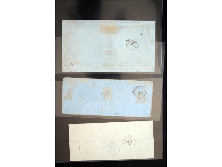 1852/58, 24 Briefe und Vorderseiten mit Nr. 1 (17 + 4er-Streifen) und Nr.2 (6)