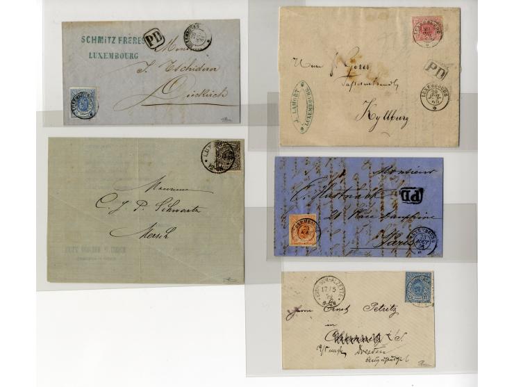 1859/74 (ca.), rund 40 frankierte Briefe, dabei gute Frankaturen, u.a. Nr. 8 auf Brief (Attest Boettger BPP) und Nr. 10 auf B