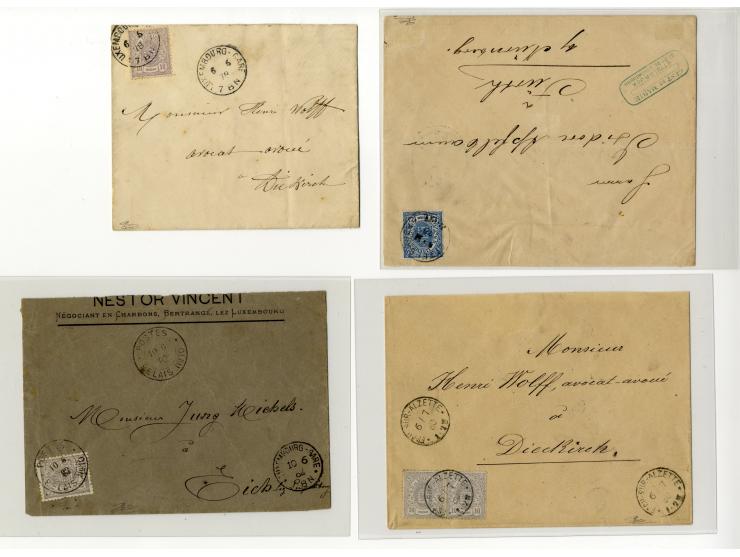 1859/74 (ca.), rund 40 frankierte Briefe, dabei gute Frankaturen, u.a. Nr. 8 auf Brief (Attest Boettger BPP) und Nr. 10 auf B