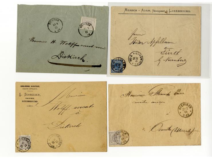 1859/74 (ca.), rund 40 frankierte Briefe, dabei gute Frankaturen, u.a. Nr. 8 auf Brief (Attest Boettger BPP) und Nr. 10 auf B