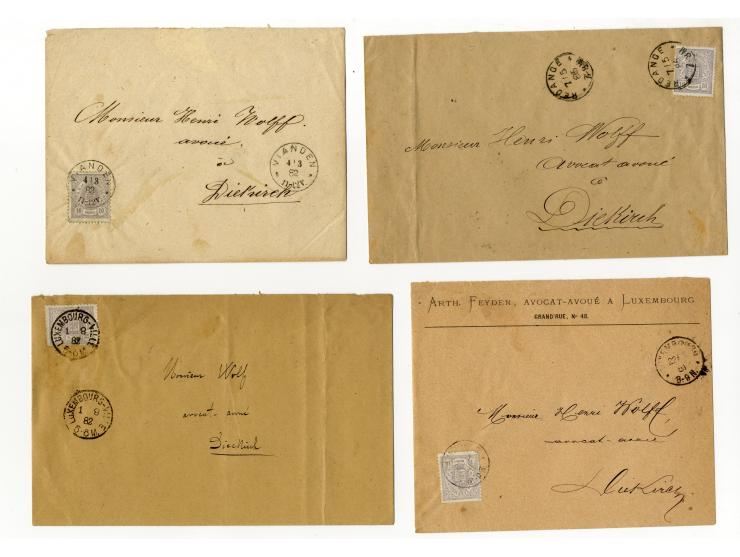 1859/74 (ca.), rund 40 frankierte Briefe, dabei gute Frankaturen, u.a. Nr. 8 auf Brief (Attest Boettger BPP) und Nr. 10 auf B