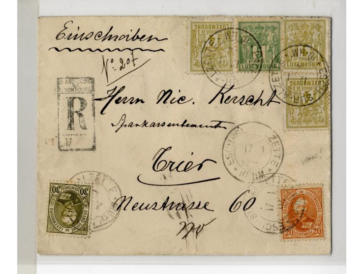 1885/1916, 28 Briefe und Karten, dabei u.a. R-Briefe nach Gibraltar, Salvador und Dänisch Westindien