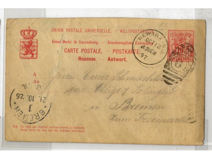 1885/1916, 28 Briefe und Karten, dabei u.a. R-Briefe nach Gibraltar, Salvador und Dänisch Westindien