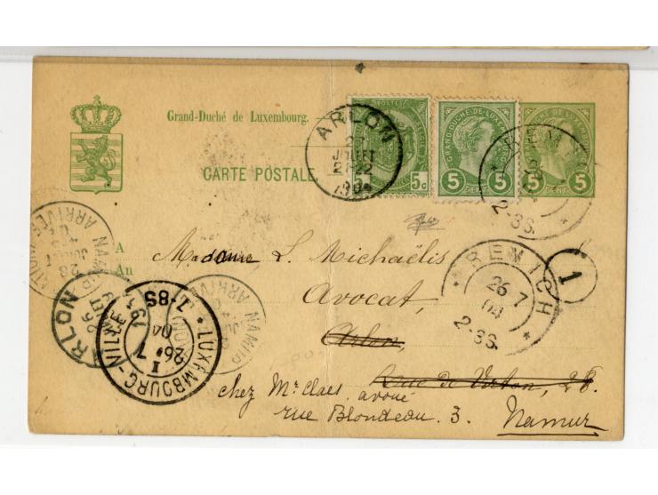 1885/1916, 28 Briefe und Karten, dabei u.a. R-Briefe nach Gibraltar, Salvador und Dänisch Westindien