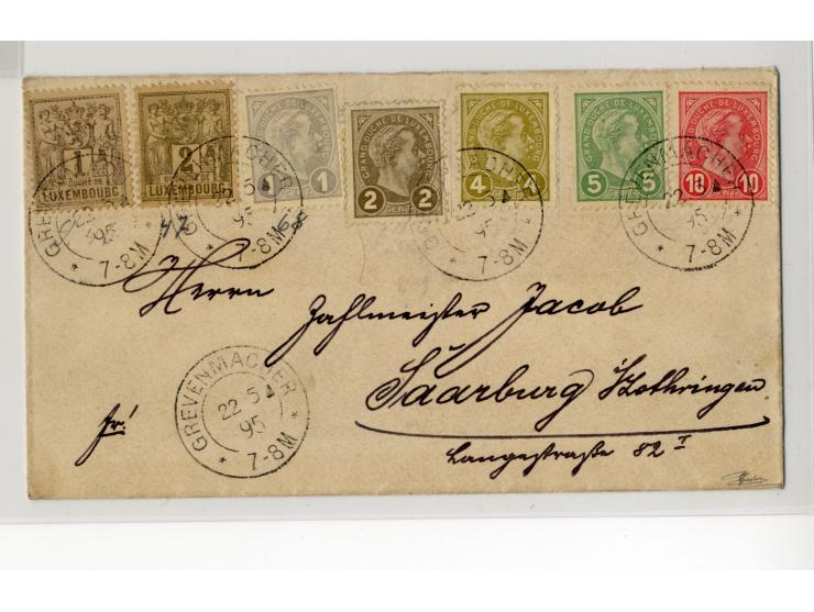 1885/1916, 28 Briefe und Karten, dabei u.a. R-Briefe nach Gibraltar, Salvador und Dänisch Westindien
