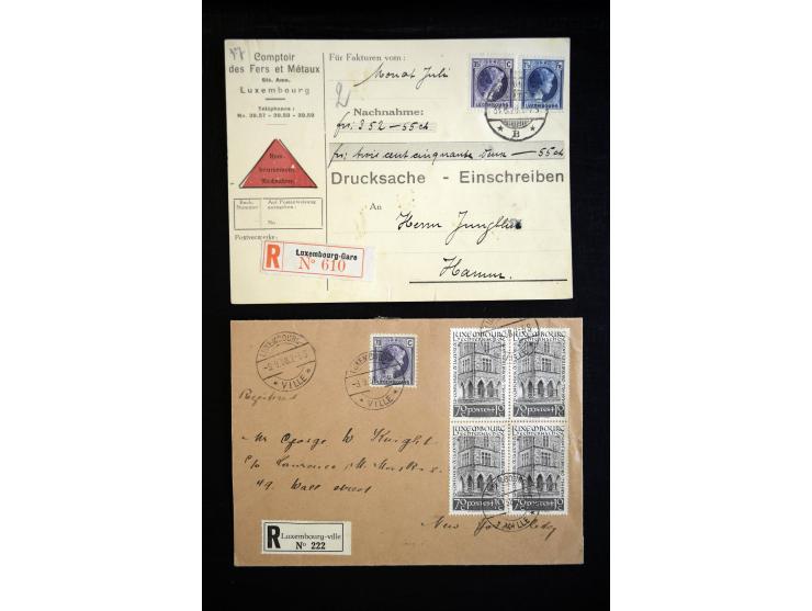 1910/57 (ca.), über 300 Briefe und Karten, dabei u.a. gute FDC wie Mi. 423-26 (2), 468-73 (2), 478-83 und 488-89