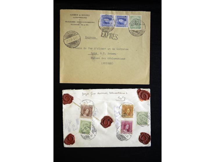 1910/57 (ca.), über 300 Briefe und Karten, dabei u.a. gute FDC wie Mi. 423-26 (2), 468-73 (2), 478-83 und 488-89