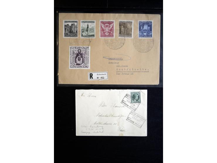 1910/57 (ca.), über 300 Briefe und Karten, dabei u.a. gute FDC wie Mi. 423-26 (2), 468-73 (2), 478-83 und 488-89