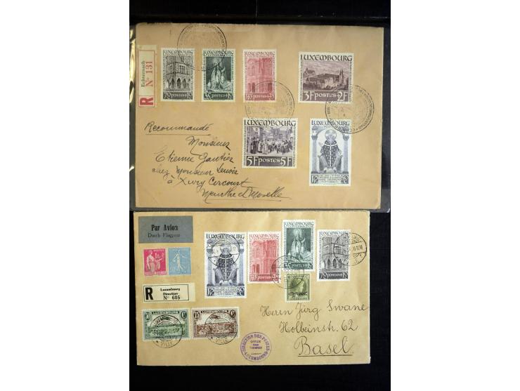 1910/57 (ca.), über 300 Briefe und Karten, dabei u.a. gute FDC wie Mi. 423-26 (2), 468-73 (2), 478-83 und 488-89