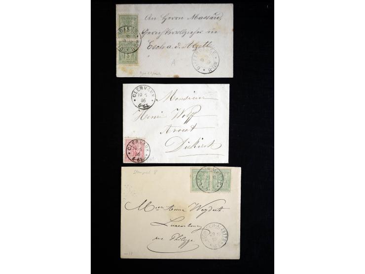 1915/52 (ca.), über 40 Briefe, Karten und Frachtscheine, dabei diverse Portomarken-Frankaturen, Luftpost, etc