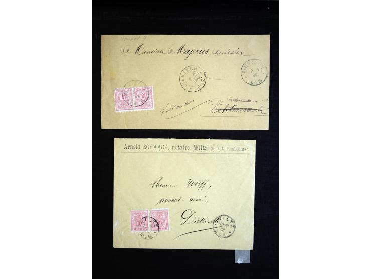 1915/52 (ca.), über 40 Briefe, Karten und Frachtscheine, dabei diverse Portomarken-Frankaturen, Luftpost, etc