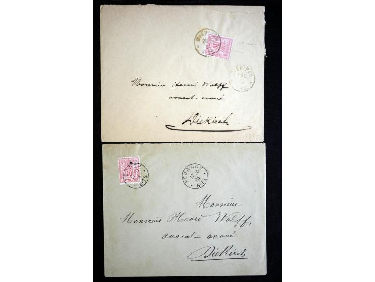 1915/52 (ca.), über 40 Briefe, Karten und Frachtscheine, dabei diverse Portomarken-Frankaturen, Luftpost, etc