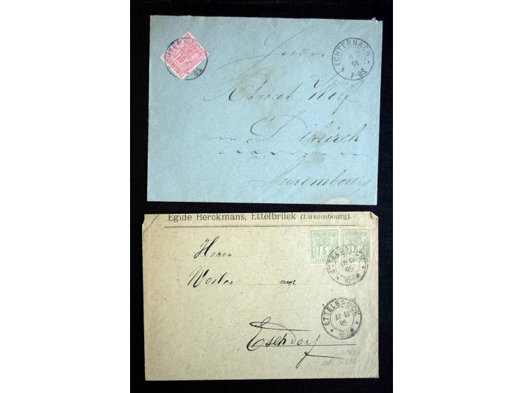 1915/52 (ca.), über 40 Briefe, Karten und Frachtscheine, dabei diverse Portomarken-Frankaturen, Luftpost, etc