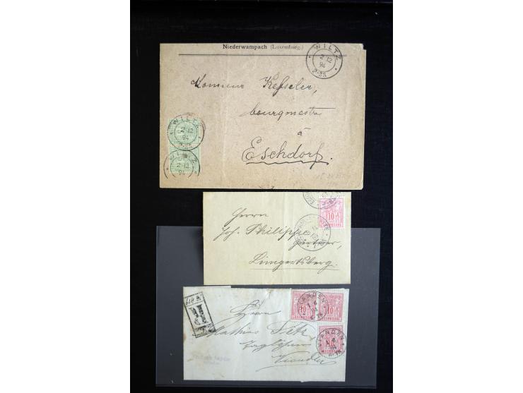 1915/52 (ca.), über 40 Briefe, Karten und Frachtscheine, dabei diverse Portomarken-Frankaturen, Luftpost, etc