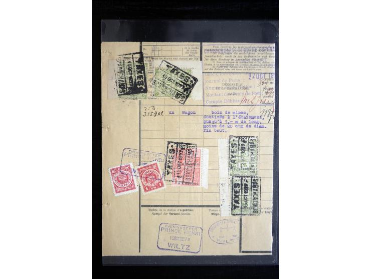 1915/52 (ca.), über 40 Briefe, Karten und Frachtscheine, dabei diverse Portomarken-Frankaturen, Luftpost, etc