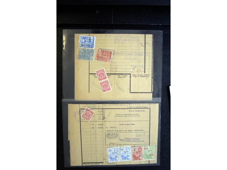 1915/52 (ca.), über 40 Briefe, Karten und Frachtscheine, dabei diverse Portomarken-Frankaturen, Luftpost, etc