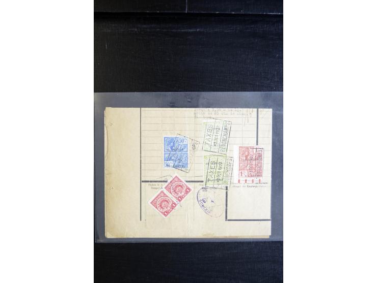 1915/52 (ca.), über 40 Briefe, Karten und Frachtscheine, dabei diverse Portomarken-Frankaturen, Luftpost, etc