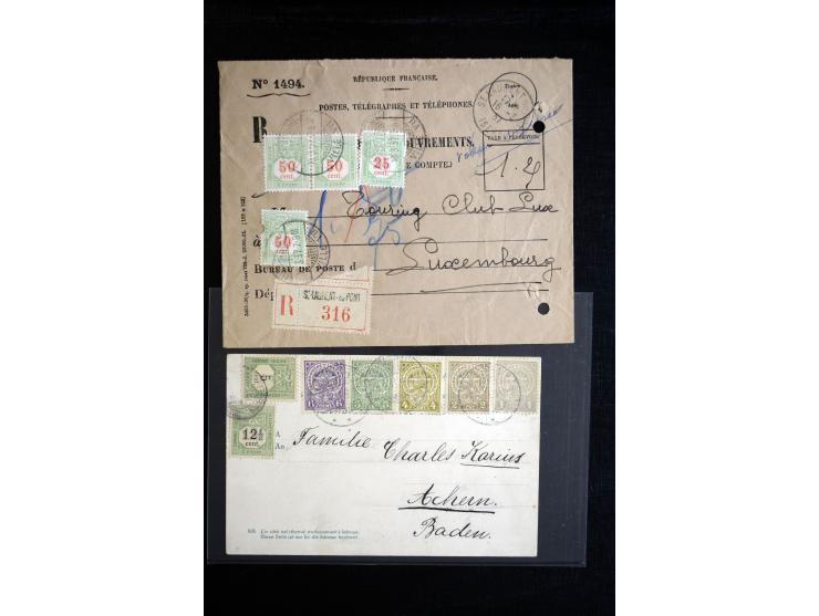 1915/52 (ca.), über 40 Briefe, Karten und Frachtscheine, dabei diverse Portomarken-Frankaturen, Luftpost, etc