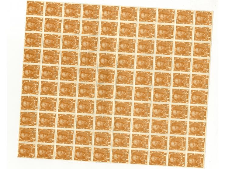 1908, Regierungsjubiläum, 9 verschiedene Werte, dabei 25 - 35 H., je 100 Stück postfrisch in gefalteten Bogen, meist ohne Bog