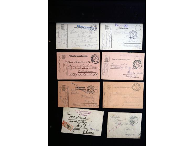 1914/18, umfangreicher Sammlungsposten mit einigen hundert Zensurbriefen und Karten inkl. viel Feldpost, dabei viele verschie