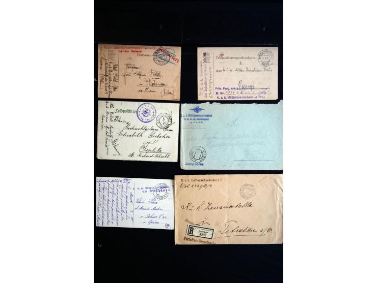 1914/18, umfangreicher Sammlungsposten mit einigen hundert Zensurbriefen und Karten inkl. viel Feldpost, dabei viele verschie