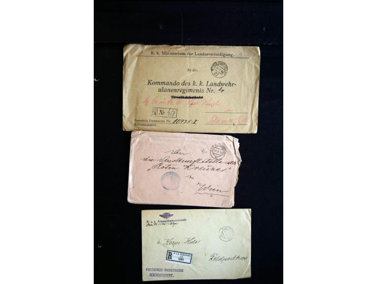 1914/18, umfangreicher Sammlungsposten mit einigen hundert Zensurbriefen und Karten inkl. viel Feldpost, dabei viele verschie