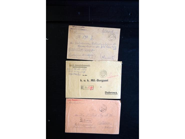 1914/18, umfangreicher Sammlungsposten mit einigen hundert Zensurbriefen und Karten inkl. viel Feldpost, dabei viele verschie