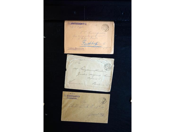 1914/18, umfangreicher Sammlungsposten mit einigen hundert Zensurbriefen und Karten inkl. viel Feldpost, dabei viele verschie