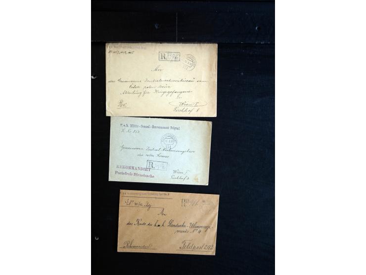 1914/18, umfangreicher Sammlungsposten mit einigen hundert Zensurbriefen und Karten inkl. viel Feldpost, dabei viele verschie