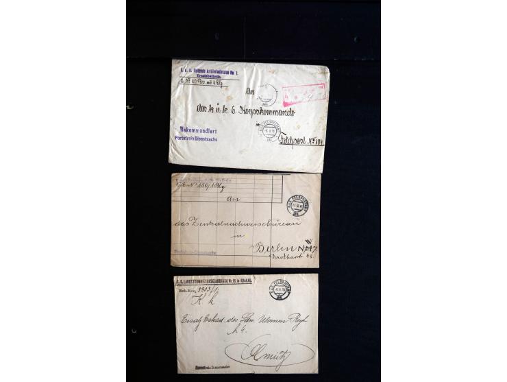 1914/18, umfangreicher Sammlungsposten mit einigen hundert Zensurbriefen und Karten inkl. viel Feldpost, dabei viele verschie