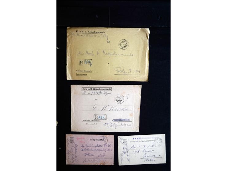 1914/18, umfangreicher Sammlungsposten mit einigen hundert Zensurbriefen und Karten inkl. viel Feldpost, dabei viele verschie