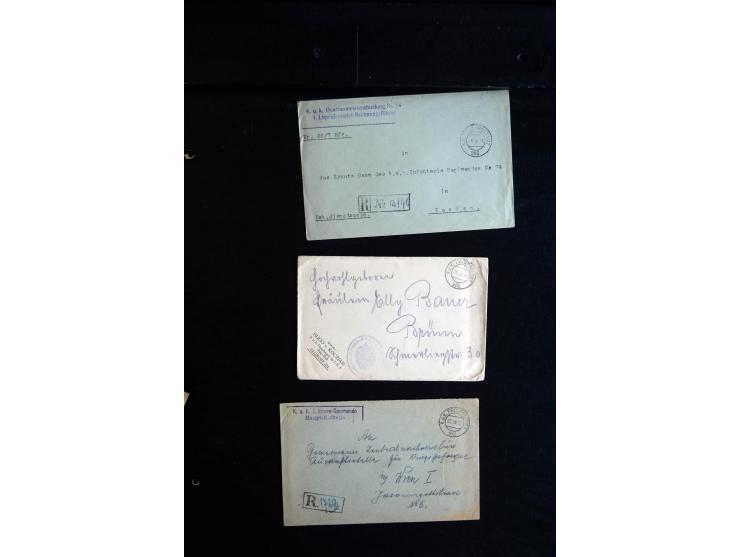 1914/18, umfangreicher Sammlungsposten mit einigen hundert Zensurbriefen und Karten inkl. viel Feldpost, dabei viele verschie
