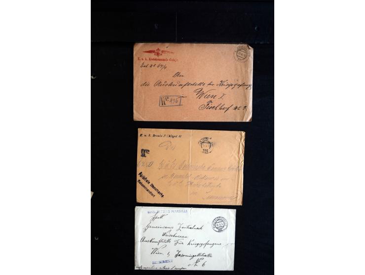 1914/18, umfangreicher Sammlungsposten mit einigen hundert Zensurbriefen und Karten inkl. viel Feldpost, dabei viele verschie