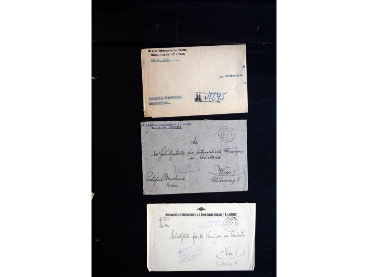 1914/18, umfangreicher Sammlungsposten mit einigen hundert Zensurbriefen und Karten inkl. viel Feldpost, dabei viele verschie