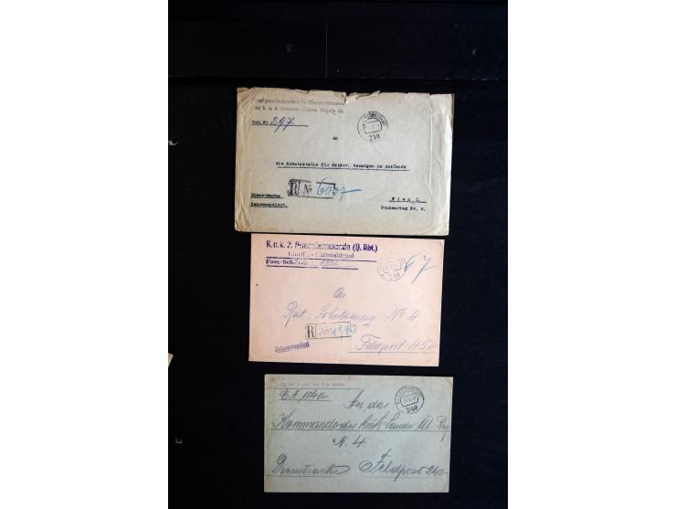 1914/18, umfangreicher Sammlungsposten mit einigen hundert Zensurbriefen und Karten inkl. viel Feldpost, dabei viele verschie