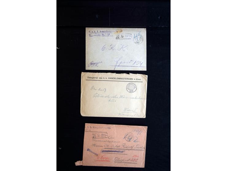1914/18, umfangreicher Sammlungsposten mit einigen hundert Zensurbriefen und Karten inkl. viel Feldpost, dabei viele verschie