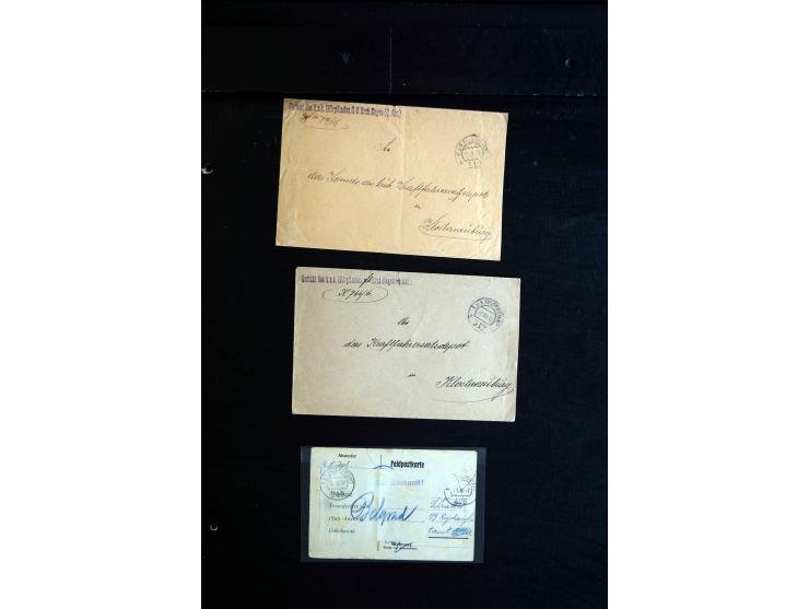 1914/18, umfangreicher Sammlungsposten mit einigen hundert Zensurbriefen und Karten inkl. viel Feldpost, dabei viele verschie
