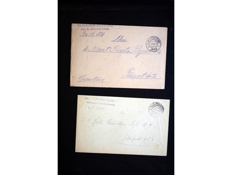 1914/18, umfangreicher Sammlungsposten mit einigen hundert Zensurbriefen und Karten inkl. viel Feldpost, dabei viele verschie