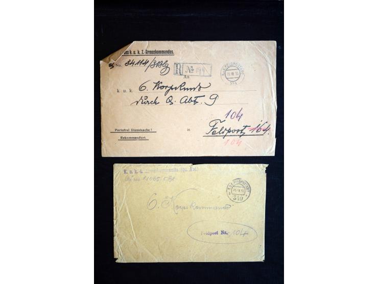 1914/18, umfangreicher Sammlungsposten mit einigen hundert Zensurbriefen und Karten inkl. viel Feldpost, dabei viele verschie