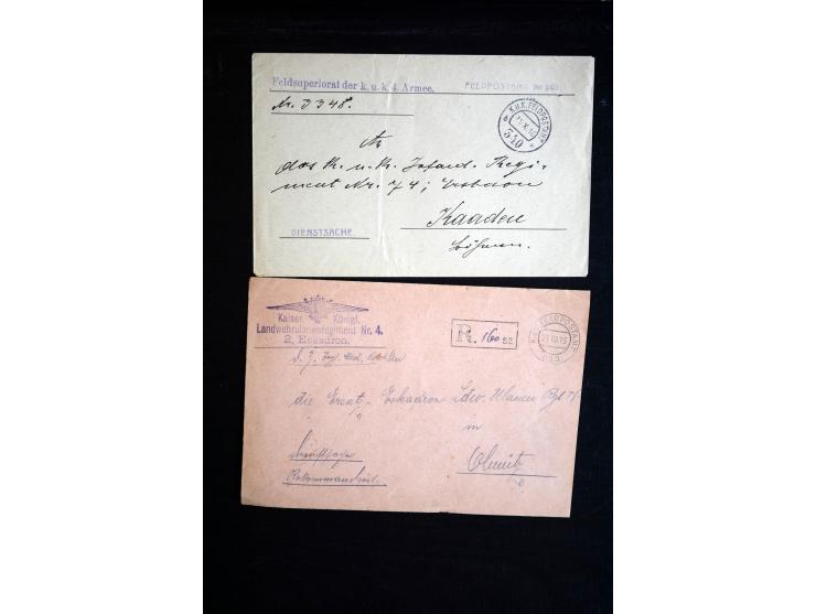1914/18, umfangreicher Sammlungsposten mit einigen hundert Zensurbriefen und Karten inkl. viel Feldpost, dabei viele verschie