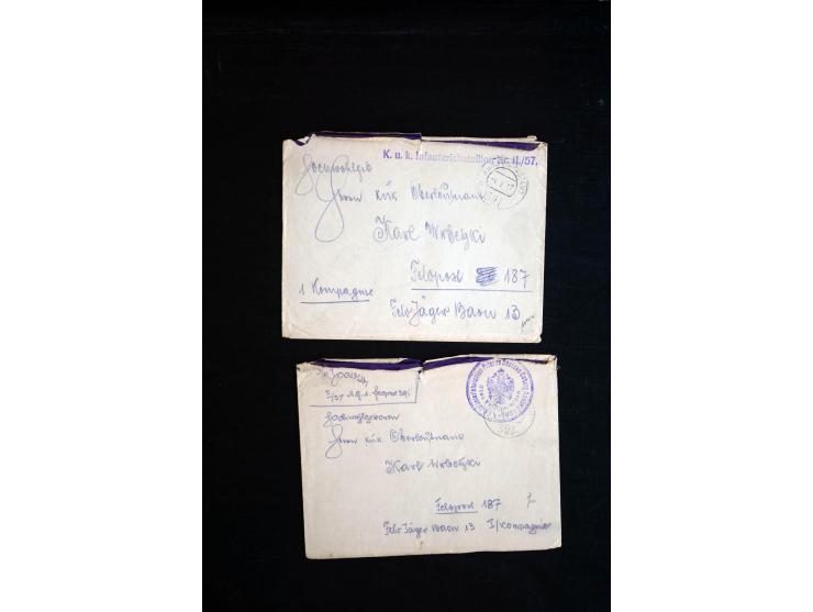 1914/18, umfangreicher Sammlungsposten mit einigen hundert Zensurbriefen und Karten inkl. viel Feldpost, dabei viele verschie