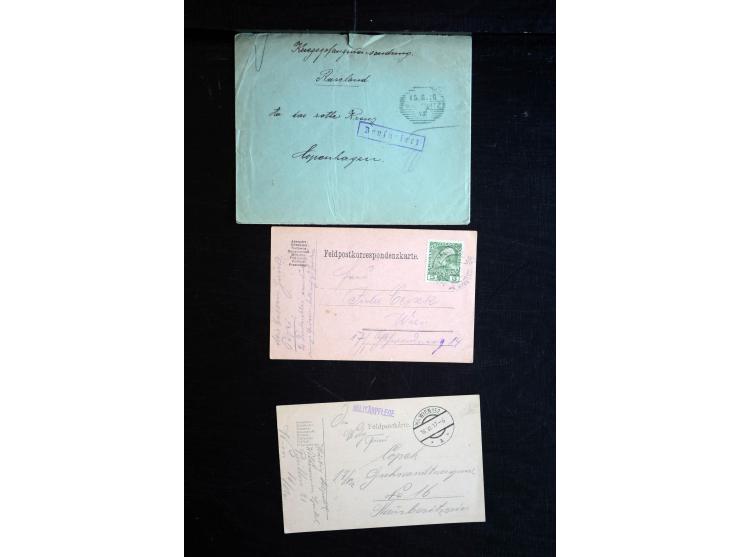 1914/18, umfangreicher Sammlungsposten mit einigen hundert Zensurbriefen und Karten inkl. viel Feldpost, dabei viele verschie