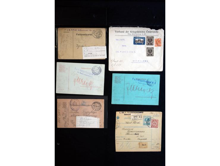 1914/18, umfangreicher Sammlungsposten mit einigen hundert Zensurbriefen und Karten inkl. viel Feldpost, dabei viele verschie