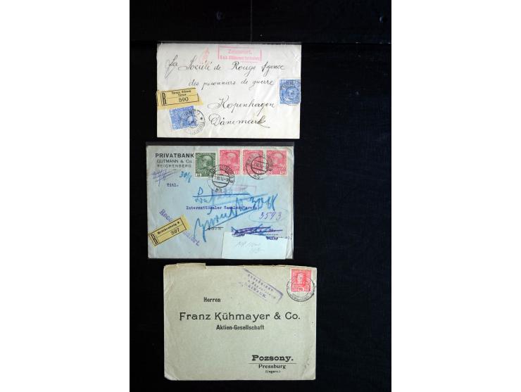 1914/18, umfangreicher Sammlungsposten mit einigen hundert Zensurbriefen und Karten inkl. viel Feldpost, dabei viele verschie