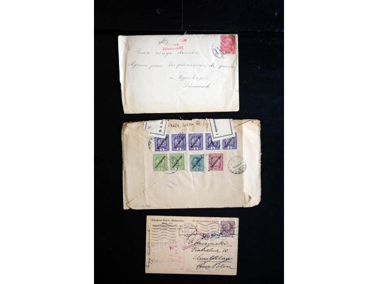1914/18, umfangreicher Sammlungsposten mit einigen hundert Zensurbriefen und Karten inkl. viel Feldpost, dabei viele verschie