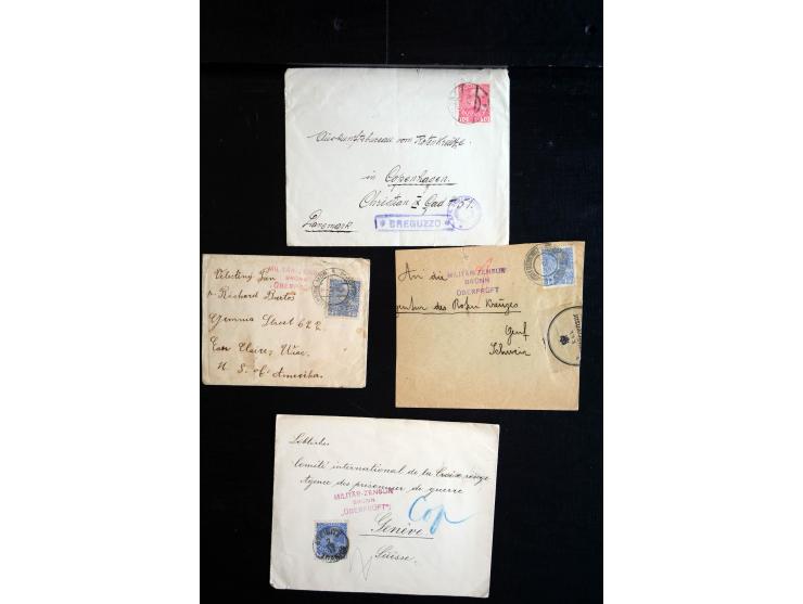 1914/18, umfangreicher Sammlungsposten mit einigen hundert Zensurbriefen und Karten inkl. viel Feldpost, dabei viele verschie