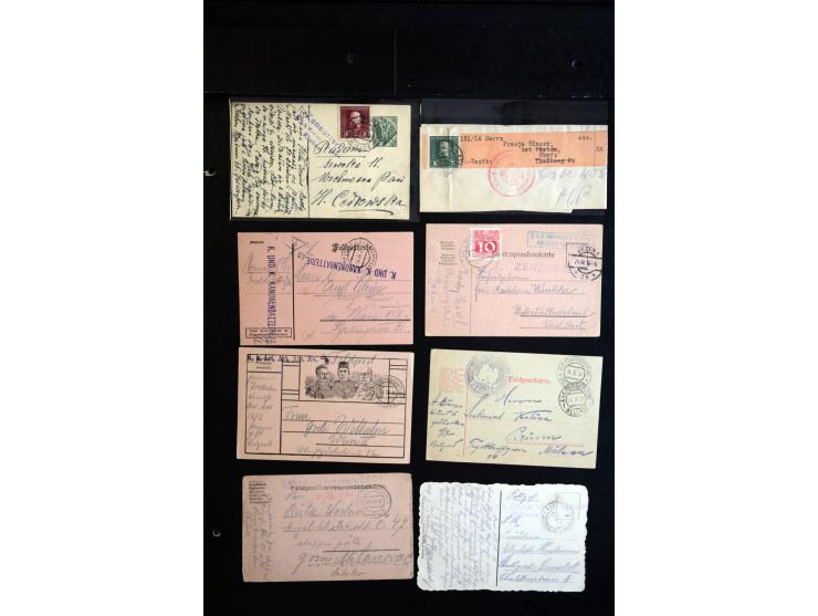 1914/18, umfangreicher Sammlungsposten mit einigen hundert Zensurbriefen und Karten inkl. viel Feldpost, dabei viele verschie