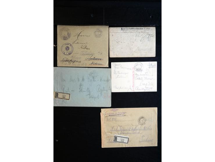 1914/18, umfangreicher Sammlungsposten mit einigen hundert Zensurbriefen und Karten inkl. viel Feldpost, dabei viele verschie