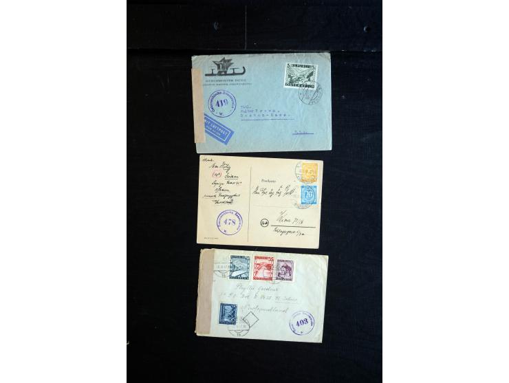 1945/60 (ca), interessanter Posten mit Zensurpost, dabei viel Auslandspost bzw. Incoming Mail, viele verschiedenene Zensuren 